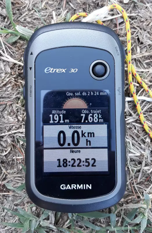 Écran du terminal GPS